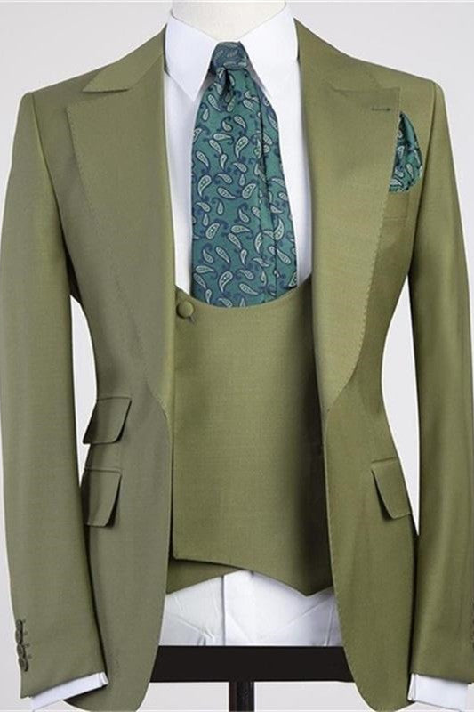 Popular Three-Piece Formal Prom Suit with Peaked Lapel for Men