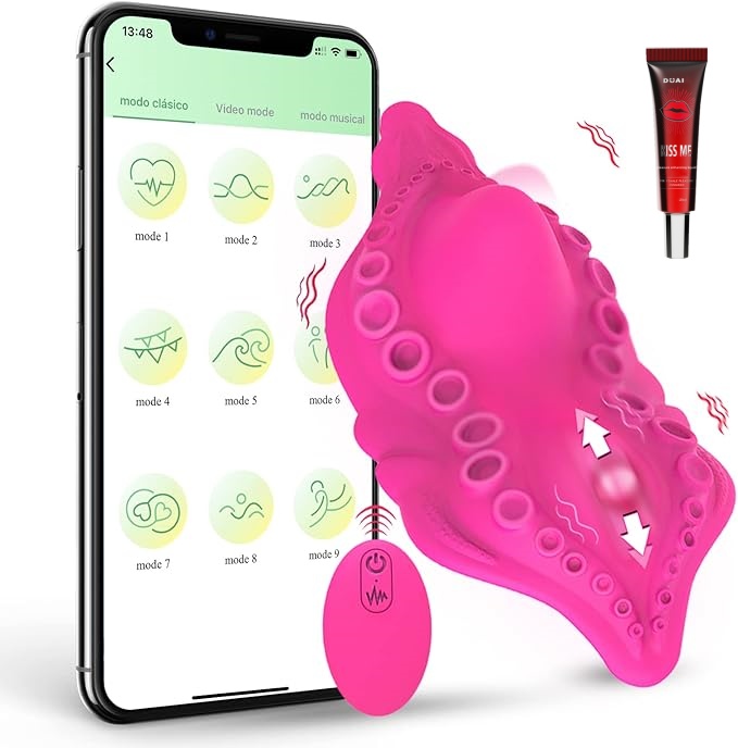 Wearable Panty Vibrator with App & Remote Control Vibrating Eggs,Rechargeable Butterfly Vibrators Clitorals Stimulator Vibrating Panties Wearable Sex Toy for Women (Red)