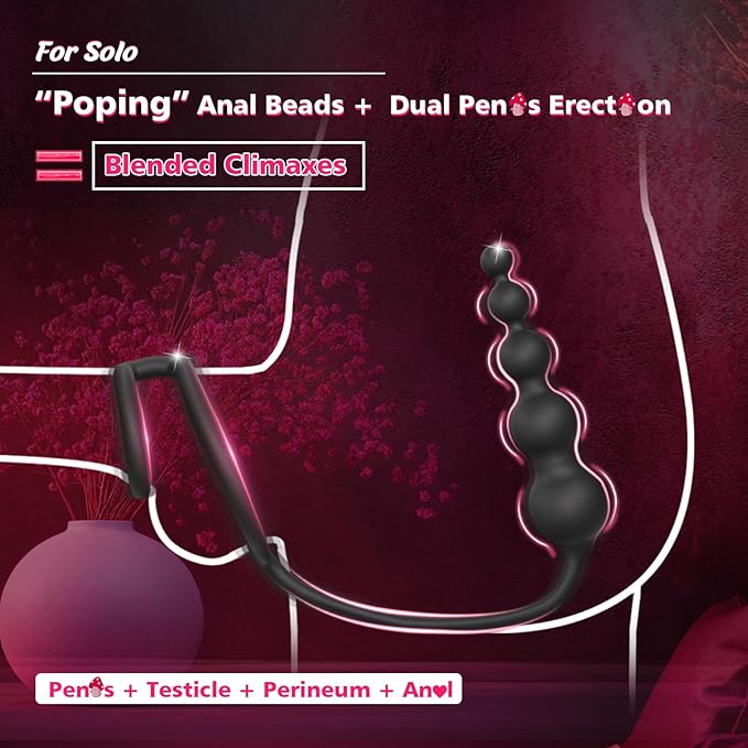 Bigger and bigger beads💪💪 -- double ring + butt plug💥💥