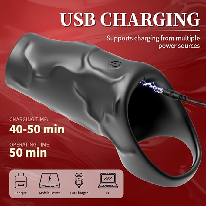 Vibrating Penis Sleeve Penis Ring, Cock Ring Male Sex Toys for Men, 10 Vibration Modes Penis Stimulation Female G-Spot Vibrator, Adult Toys for Men Couples