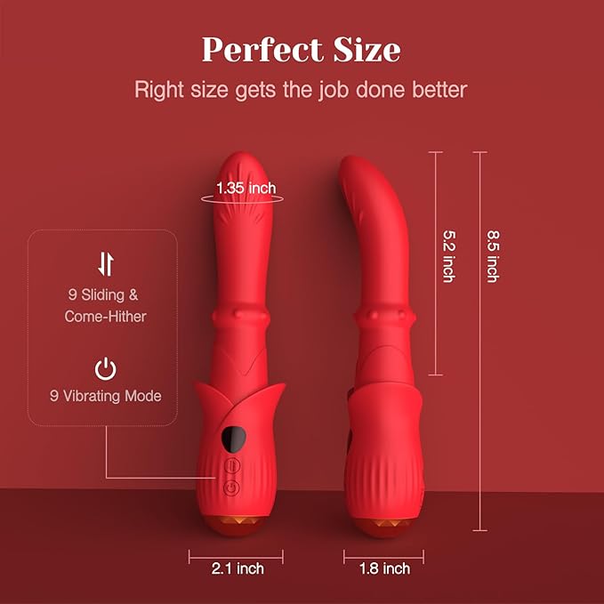 Tracy's Dog Powerful G Sopt Vibrator, LED Display Adult Toy Dildo with 9 Come-Hither & Vibrating & Up-Down Sliding Modes, Silicone Sex Toys for Women Clitoral Anal Stimulation (Placit)