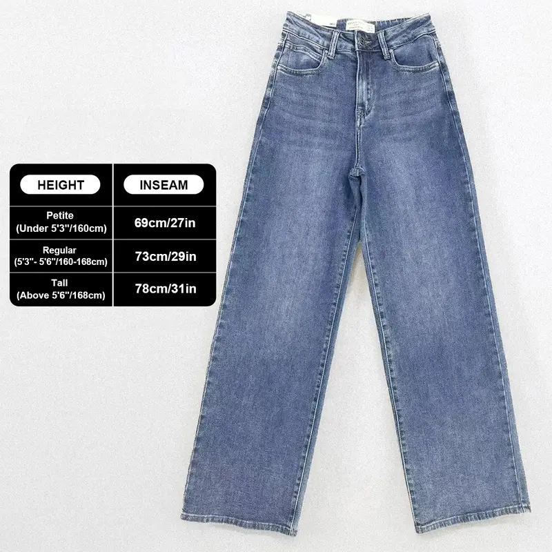 Aurora Base Women's High-Waist Stretch Wide-Leg Jeans - Petite, Regular & Tall media image 12