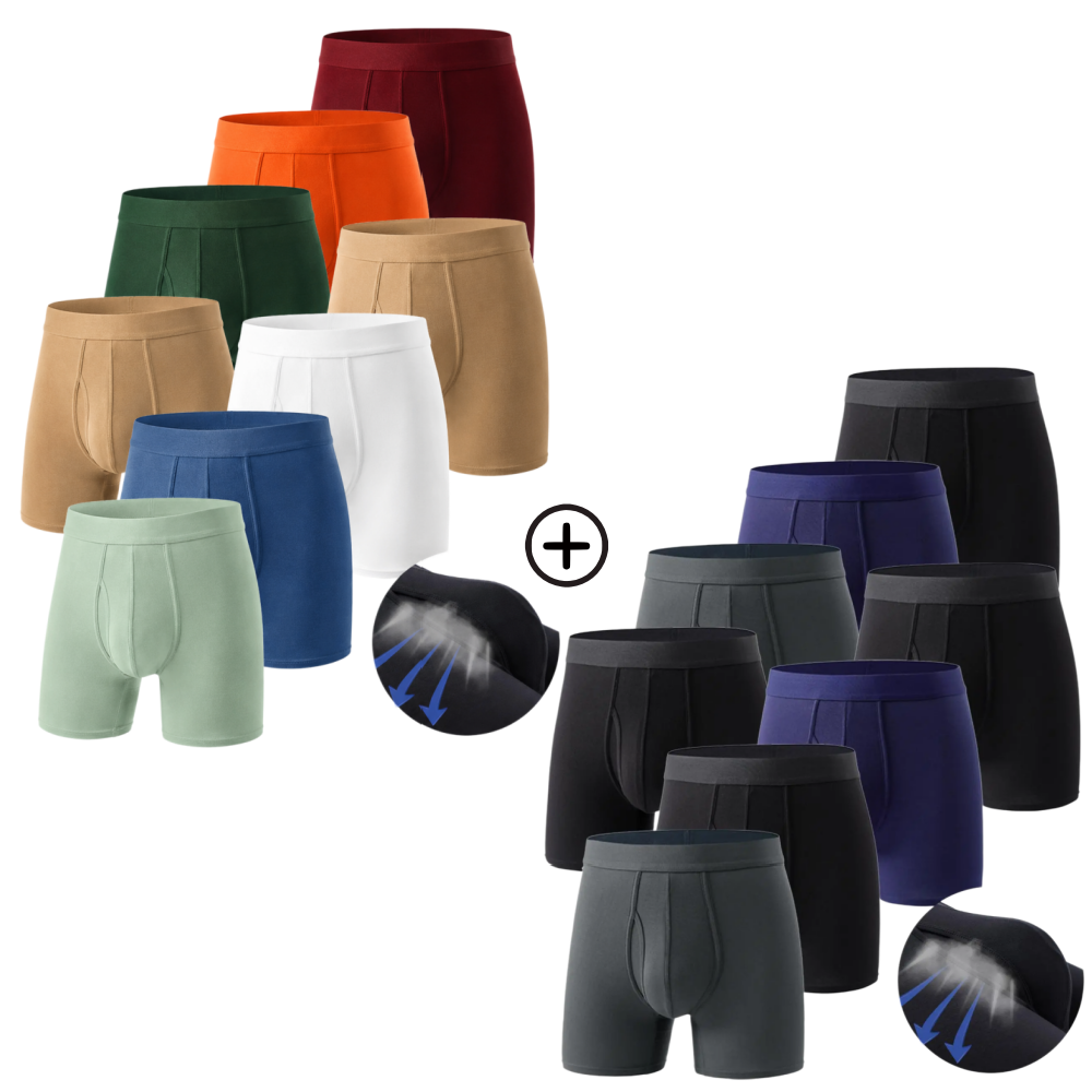 Men's Bamboo Fiber Boxer Briefs, Soft Breathable Underwear