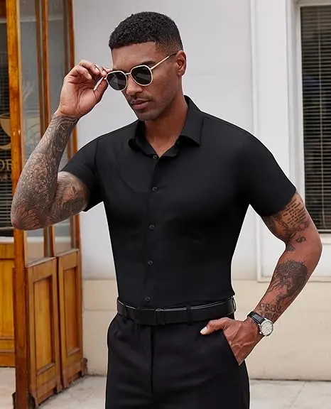 Men's Body Sculpting Stretch Short Sleeve Shirt product image 3