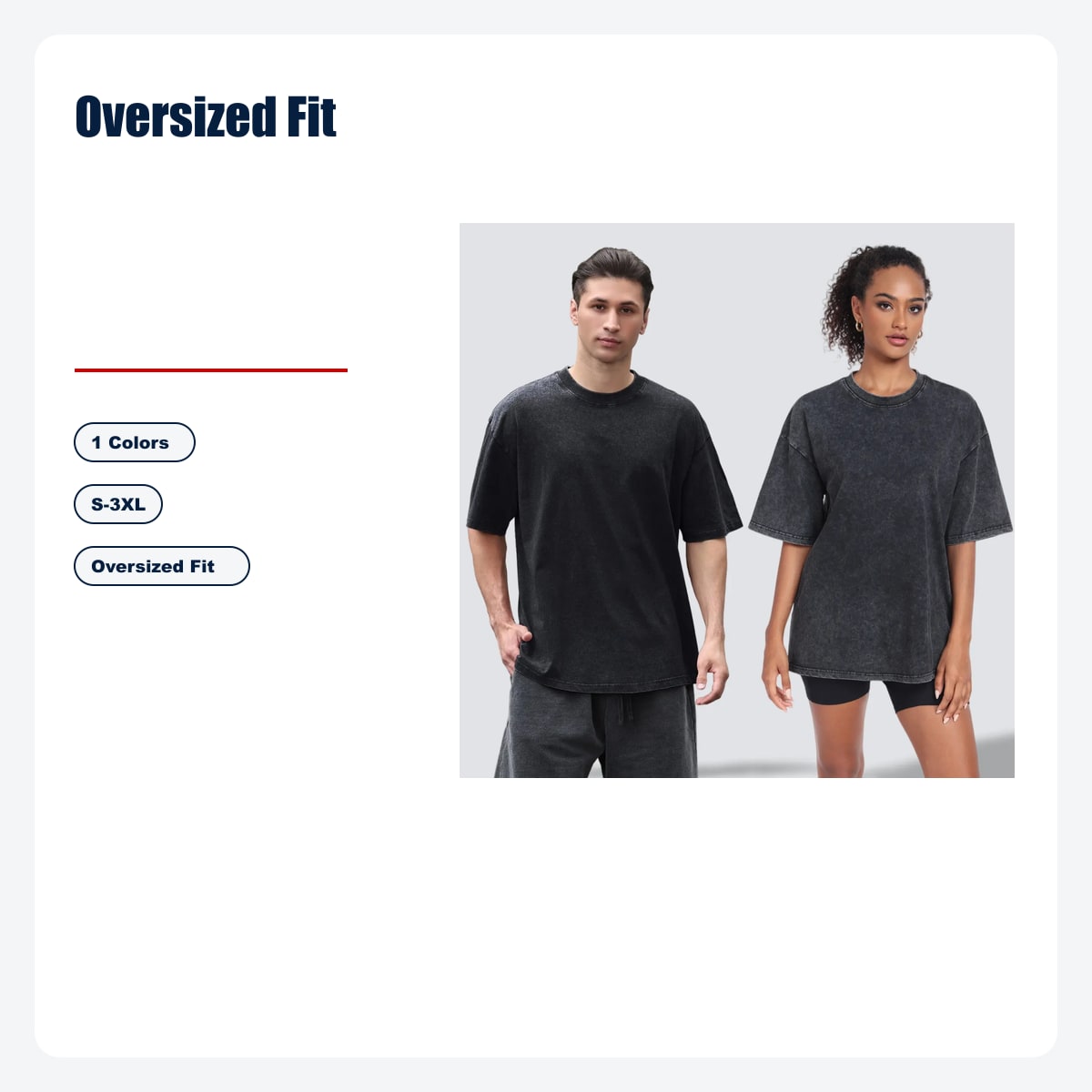 Unisex Oversized T-Shirt Acid Wash Loose Fit Vintage Washed Tee Short Sleeve Streetwear Casual Basic Crewneck  - Oversized Fit