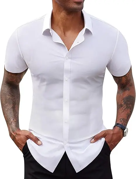 Men's Body Sculpting Stretch Short Sleeve Shirt product image 5