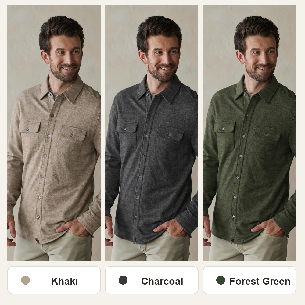 Men's Textured Knit Shirt Multi-Color Set