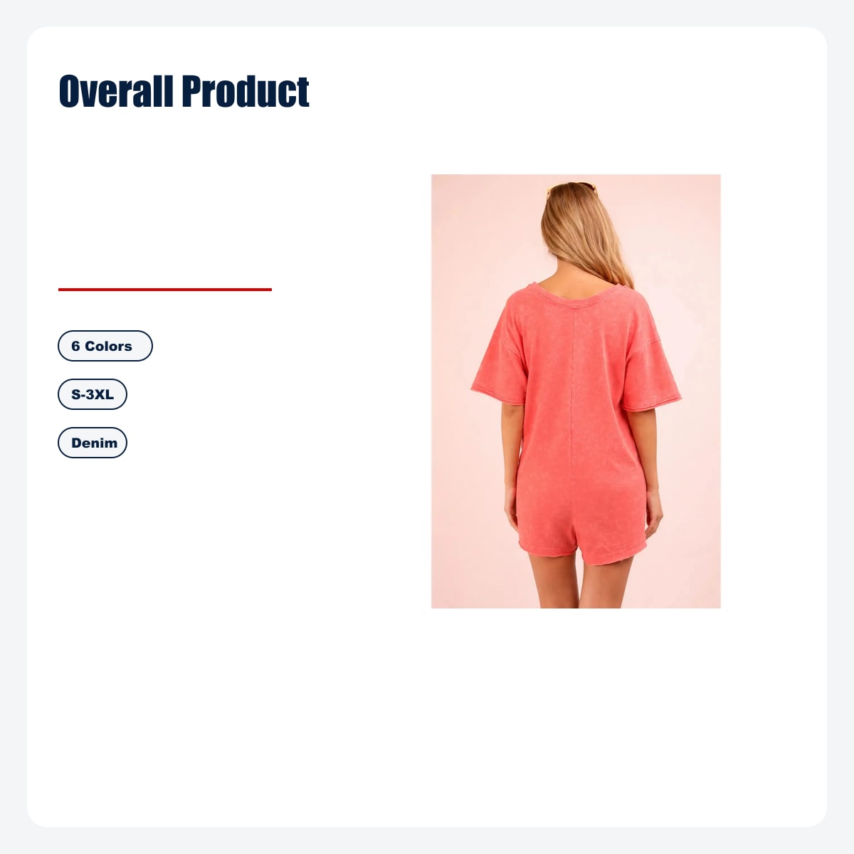 Oversized Romper- Acid Wash - Overall Product