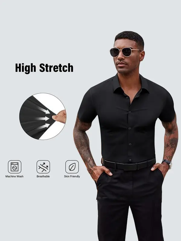 Men's Body Sculpting Stretch Short Sleeve Shirt product image 1