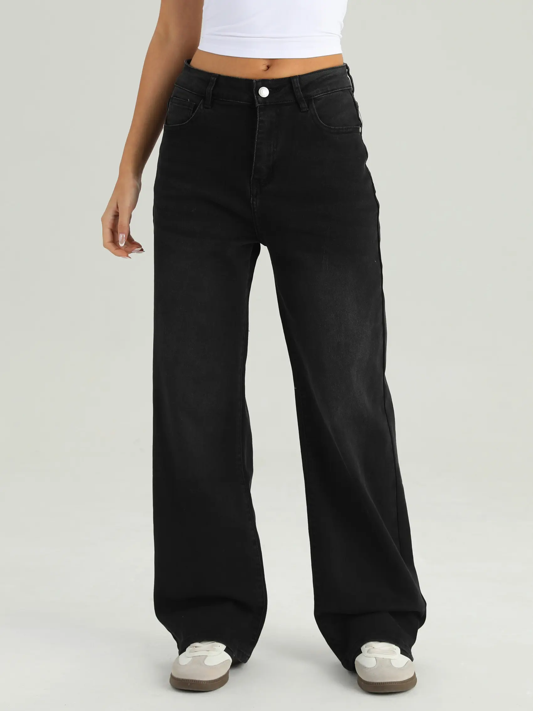 Aurora Base Women's High-Waist Stretch Wide-Leg Jeans - Petite, Regular & Tall media image 8