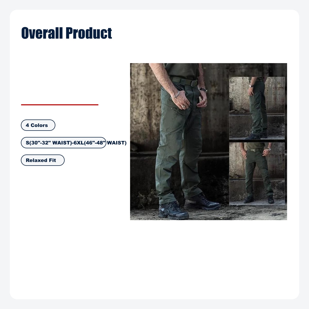 Men's Multi-Purpose Tactical Cargo Pants - Overall Product