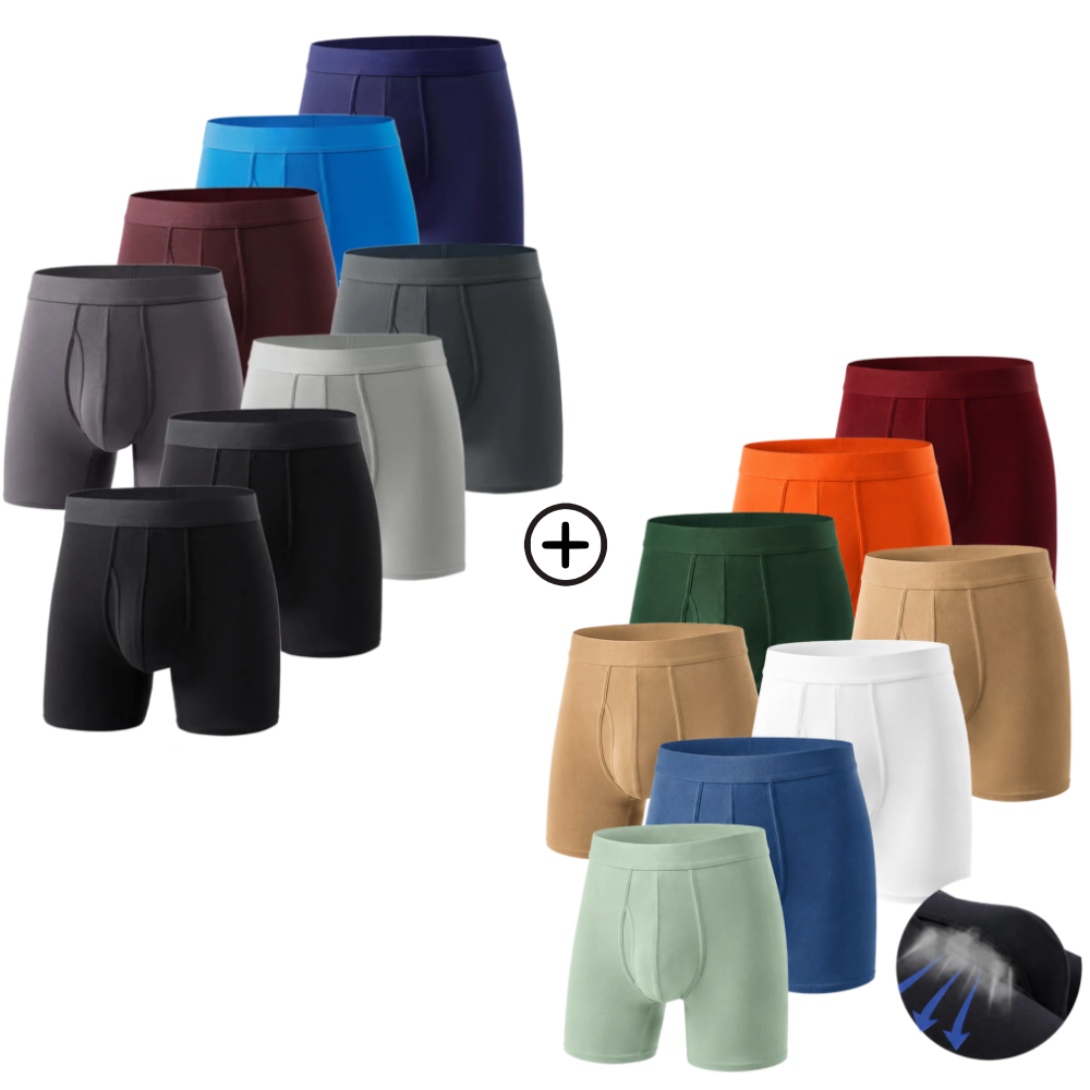 Men's Bamboo Fiber Boxer Briefs, Soft Breathable Underwear