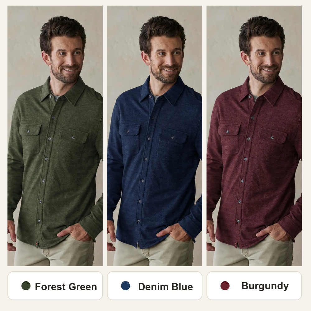 Men's Textured Knit Shirt Multi-Color Set