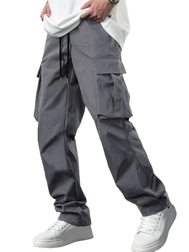 Men's Casual Cargo Pants Tactical Work Pants with Pockets | Durable & breathable, workout joggers, stretch sweatpants, drawstring elastic waist, hiking, outdoor, running gallery image 27