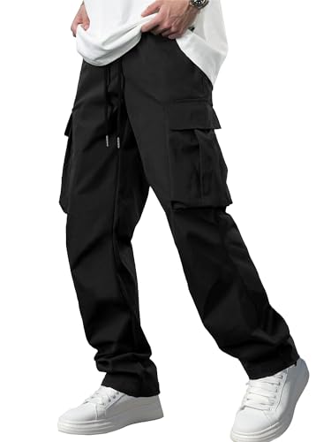 Men's Casual Cargo Pants Tactical Work Pants with Pockets | Durable & breathable, workout joggers, stretch sweatpants, drawstring elastic waist, hiking, outdoor, running gallery image 13