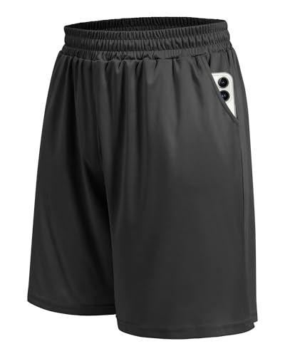 5 Pack Athletic Gym Mens Shorts - Workout Black Quick Dry Basketball Shorts with Pockets for Running Casual Activewear gallery image 1