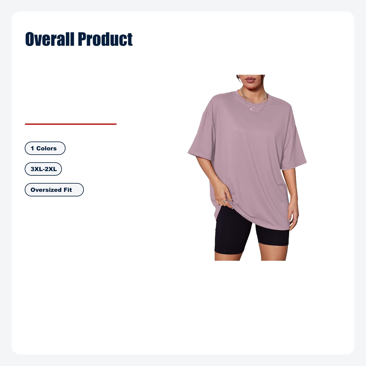 8-Pack Women's Oversized Crewneck T-Shirts - Overall Product