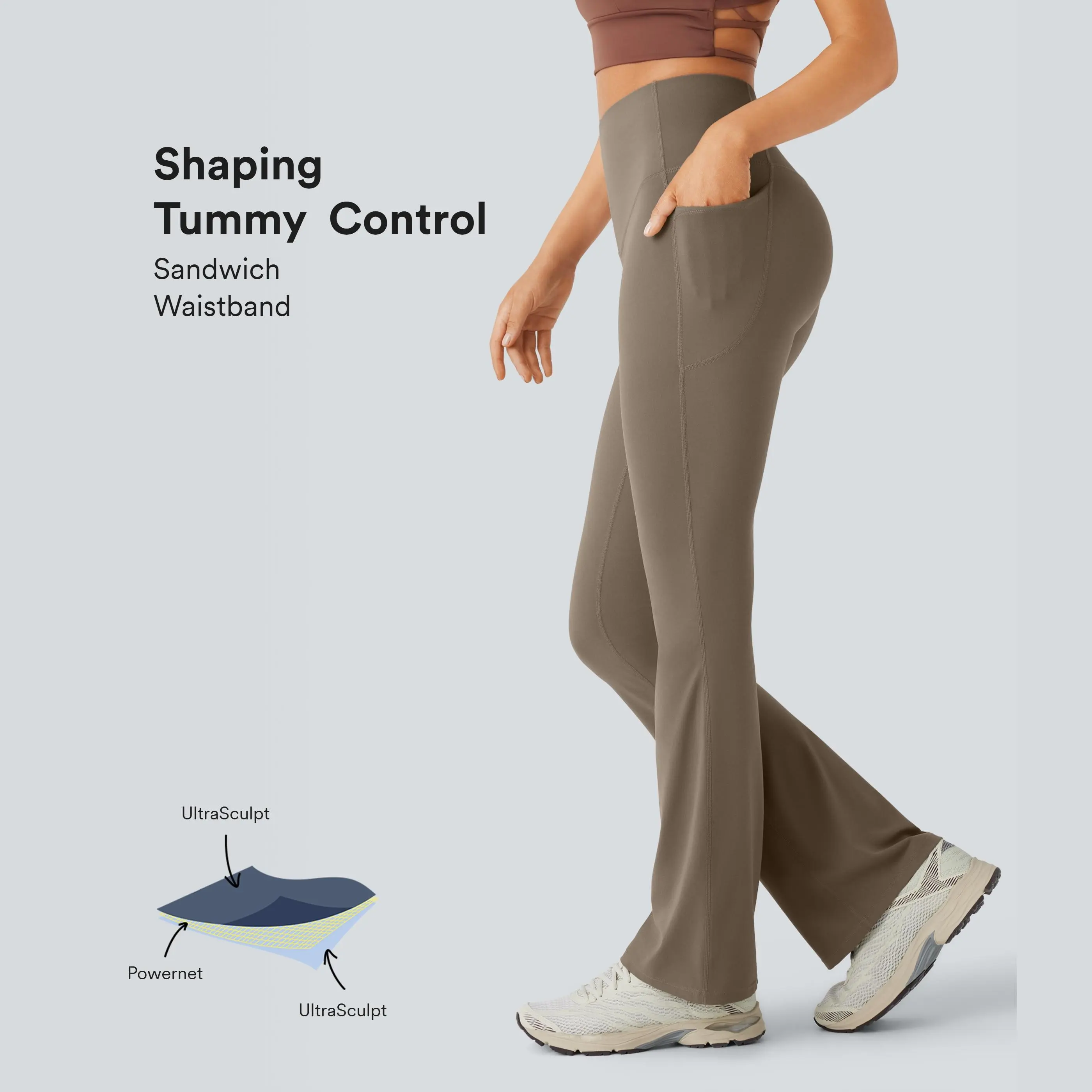 Aurora Base Women's High-Waisted Yoga Bootcut Leggings - XS-3XL media image 3