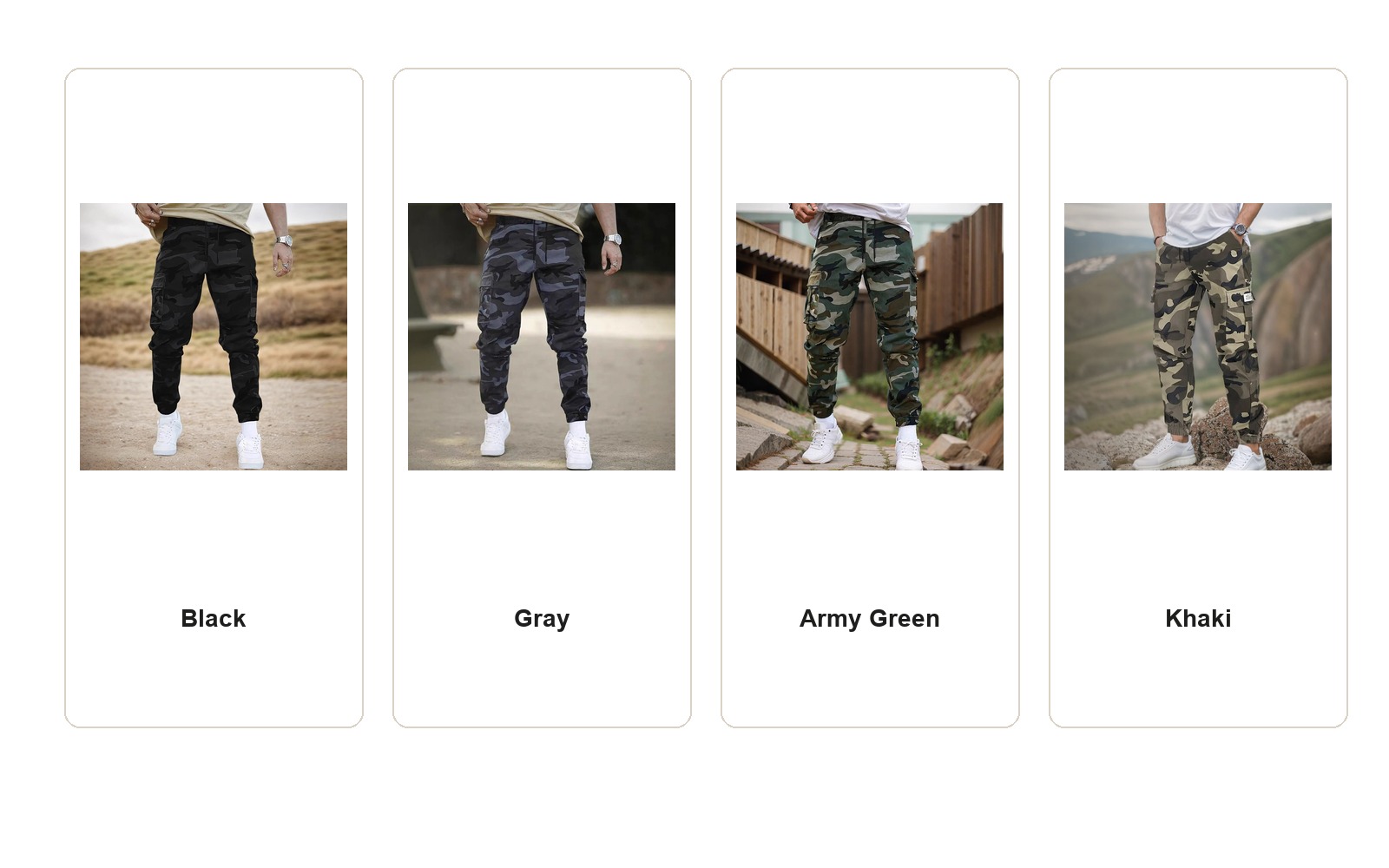 Aurora Base Casual Camo Work Pants 4-color set all four colors