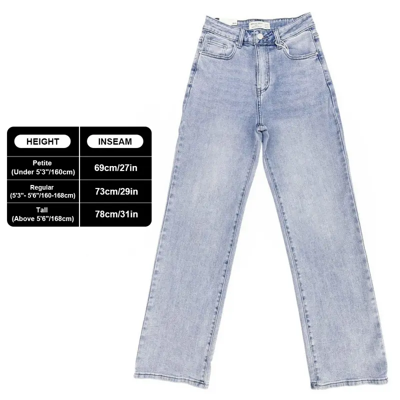 Aurora Base Women's High-Waist Stretch Wide-Leg Jeans - Petite, Regular & Tall media image 16