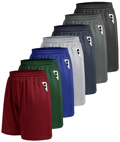 5 Pack Athletic Gym Mens Shorts - Workout Black Quick Dry Basketball Shorts with Pockets for Running Casual Activewear gallery image 9