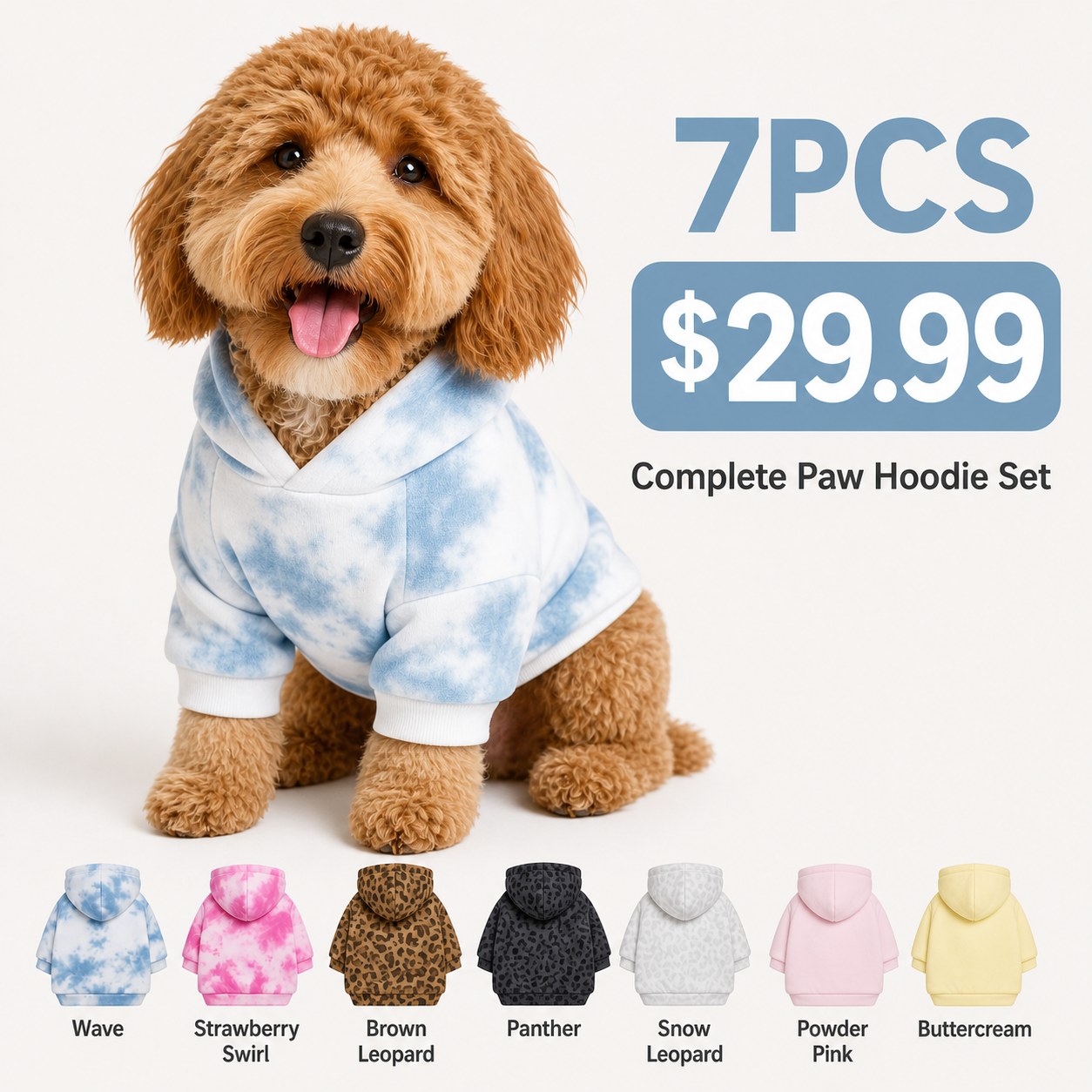 Pet Paw Hoodie Multi-Piece Sets 7PCS COMPLETE SET no-collage promotional main image