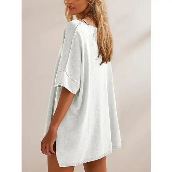 Women's oversized casual t-shirt back outfit view