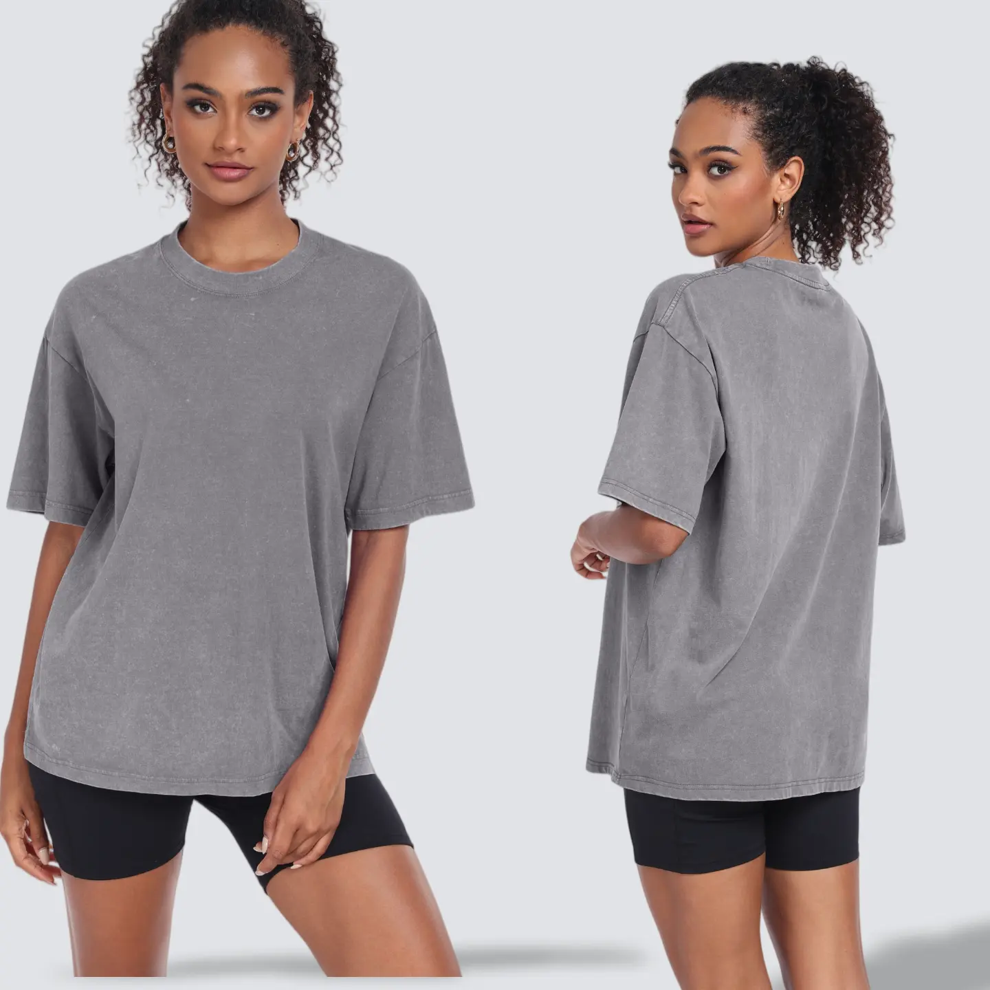 Unisex Oversized T-Shirt Acid Wash Loose Fit Vintage Washed Tee Short Sleeve Streetwear Casual Basic Crewneck Top Summer Baggy