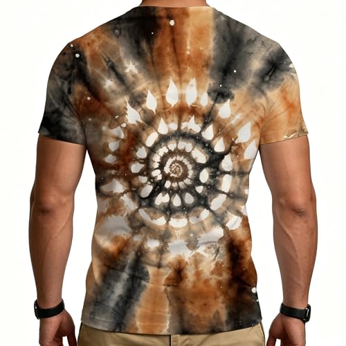 Men's Tie Dye Animal Graphic T-Shirt, Crew Neck Short Sleeve Summer Casual Tee image 25