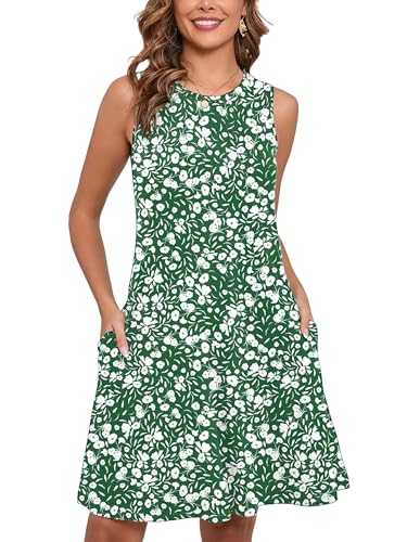 Women's Summer Dresses Sleeveless Casual Fashion Loose Swing Button Down Beach Dress with Pockets gallery image 17