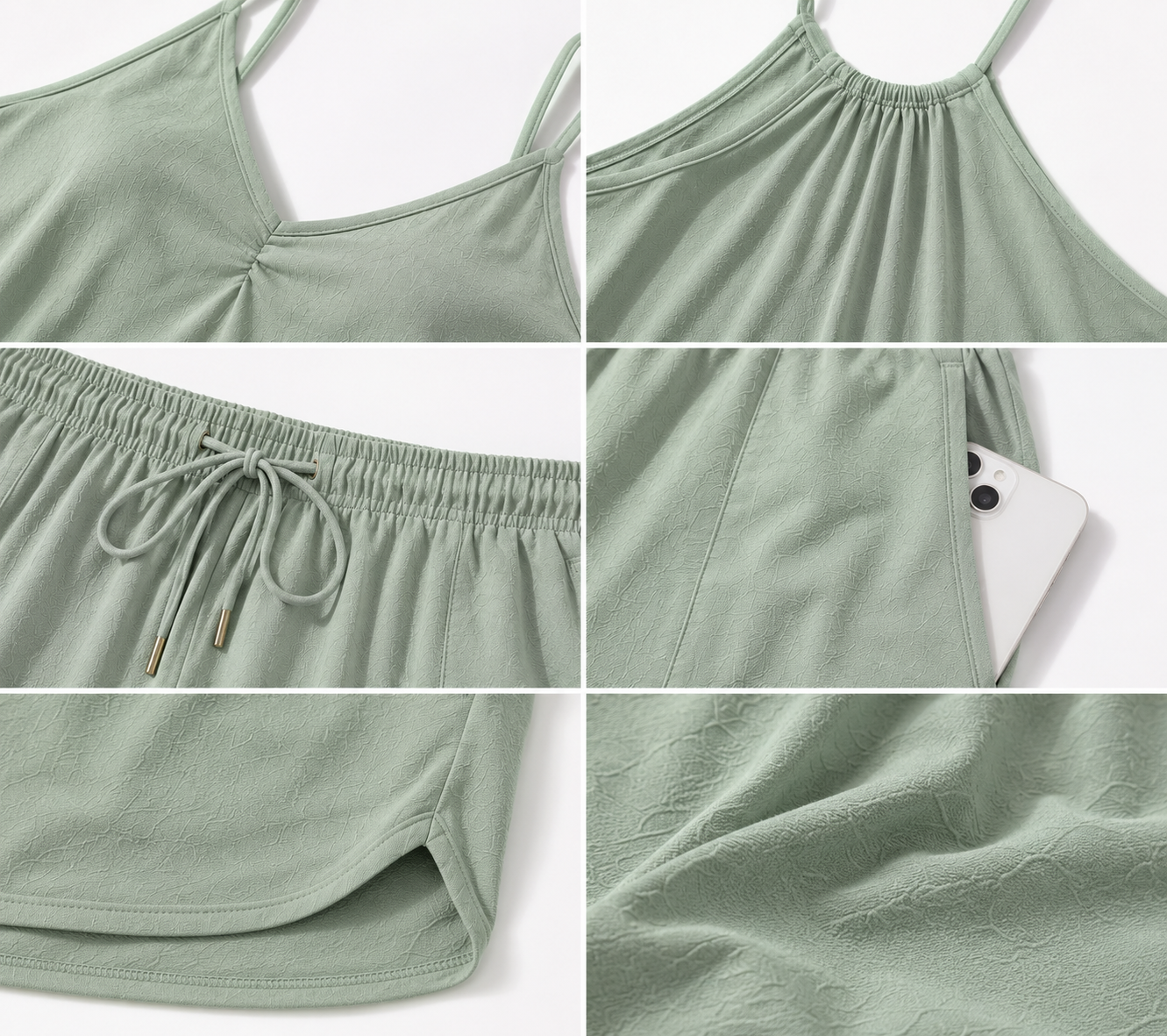 8-Piece Women's Textured Modal Blend V-Neck Racerback Lounge Rompers