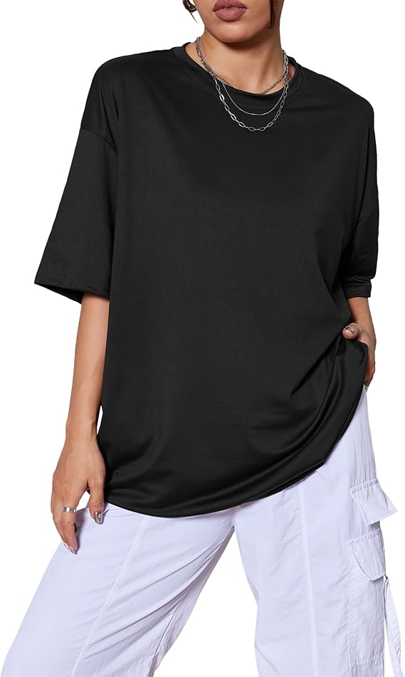 8-Pack Women's Oversized Crewneck T-Shirts