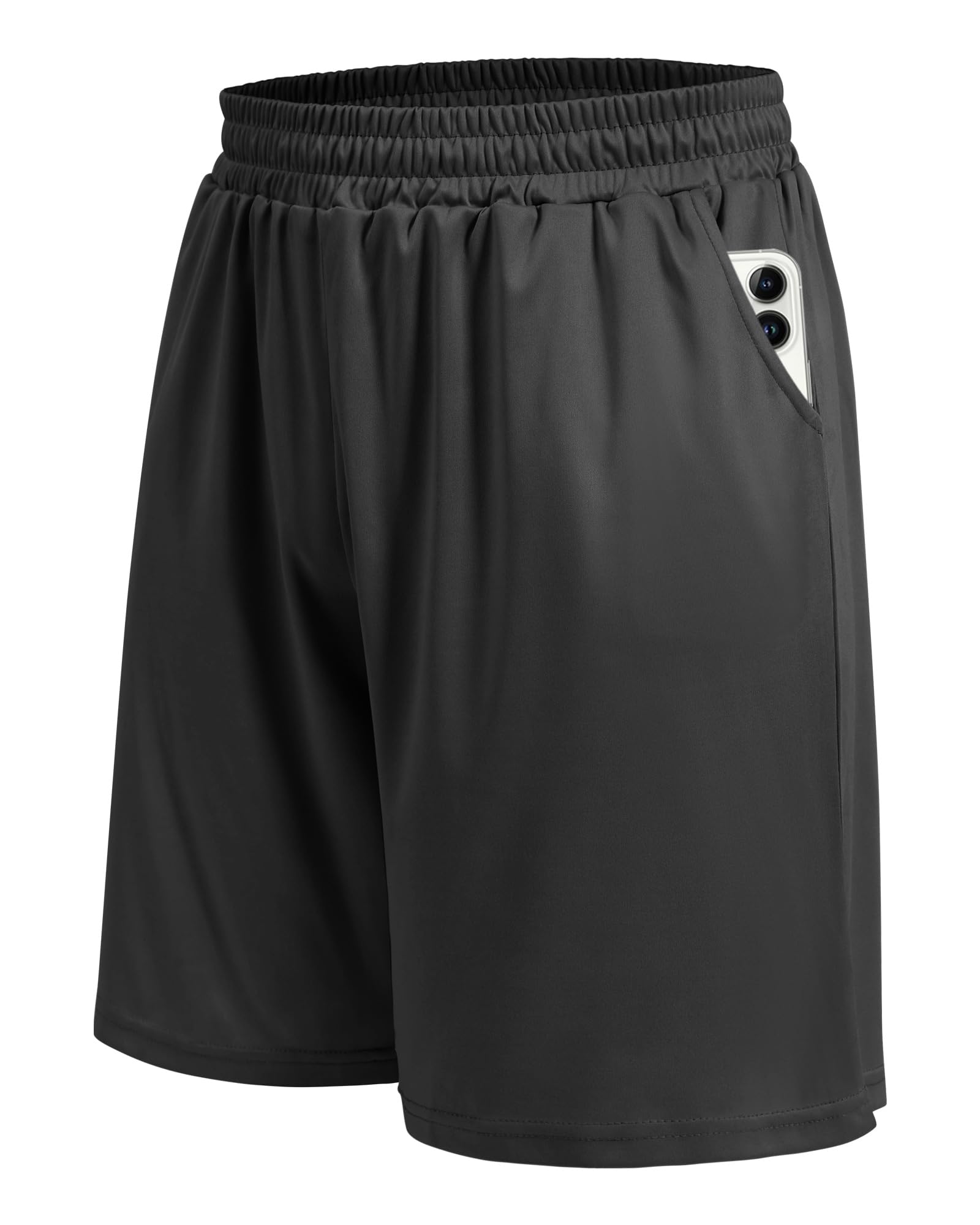 5 Pack Athletic Gym Mens Shorts - Workout Black Quick Dry Basketball Shorts with Pockets for Running Casual Activewear gallery image 2