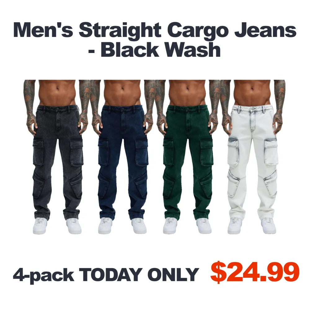 Men's Straight Cargo Jeans