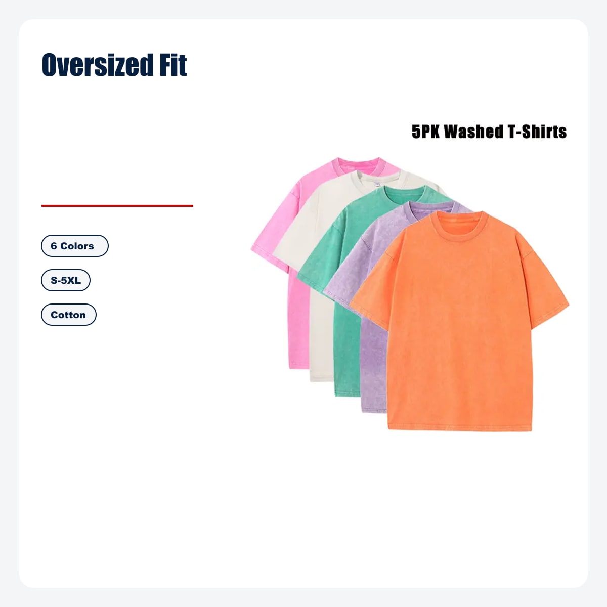 Men's Heavyweight Acid Wash Fitness T-Shirts - 10-Piece Value Pack - Oversized Fit