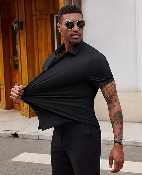 Men's Body Sculpting Stretch Short Sleeve Shirt product image 2