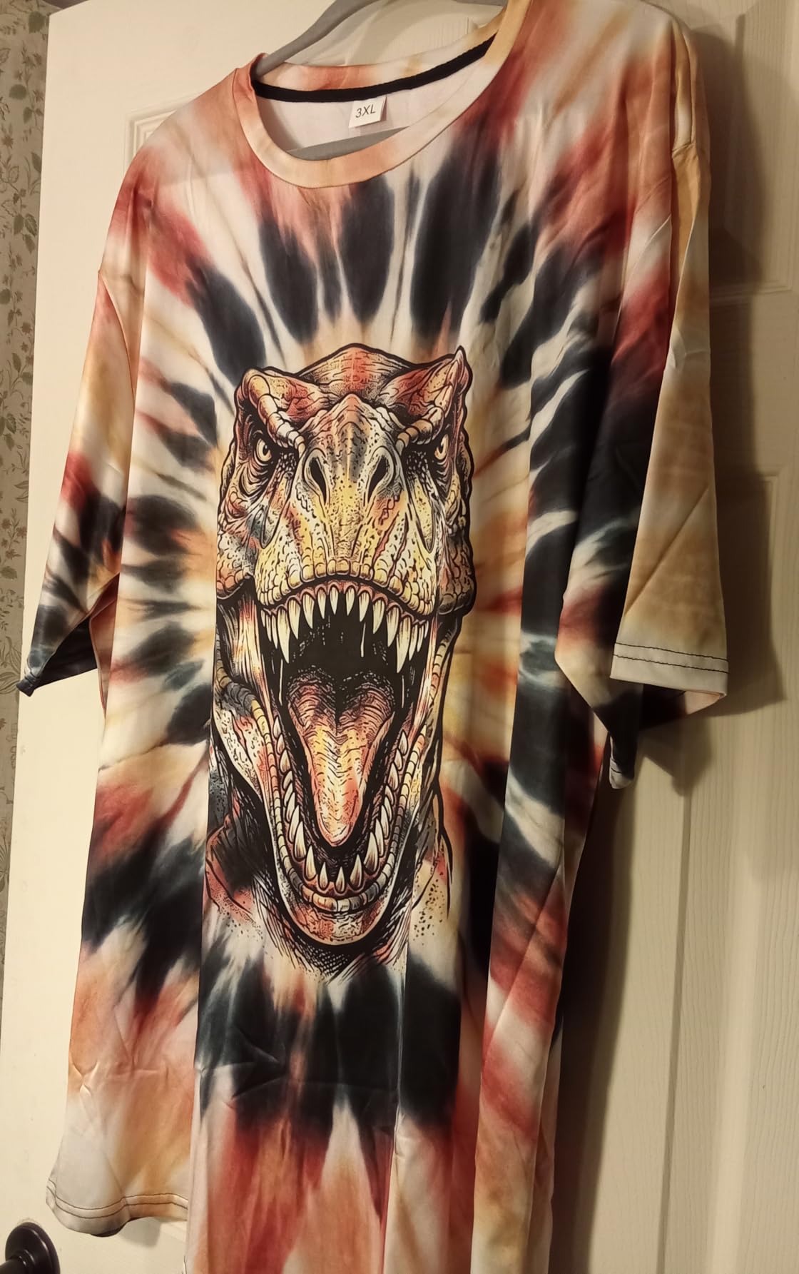 Men's Tie Dye Animal Graphic T-Shirt, Crew Neck Short Sleeve Summer Casual Tee detail image 3