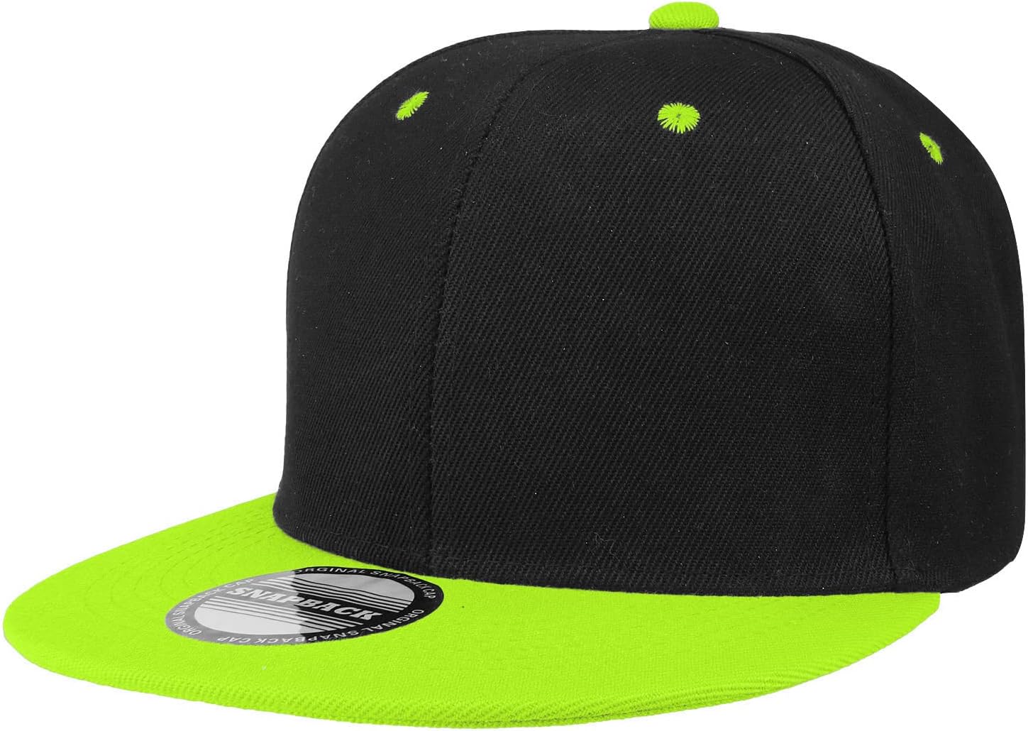 Aurora Base Classic Adjustable Snapback Hat Black/Neongreen