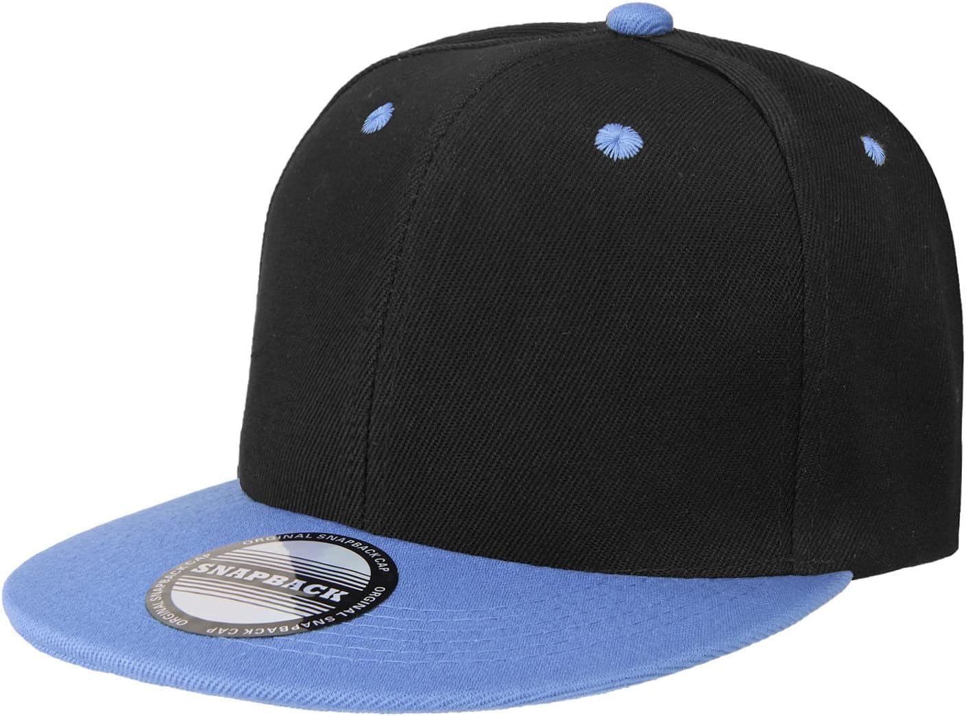 Aurora Base Classic Adjustable Snapback Hat Black/Skyblue