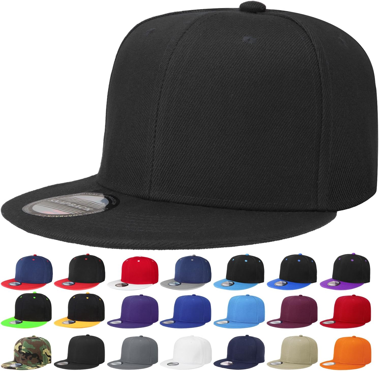Aurora Base Classic Adjustable Snapback Hat Black