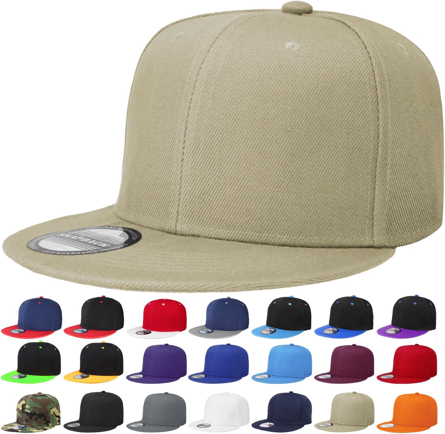 Aurora Base Classic Adjustable Snapback Hat Khaki