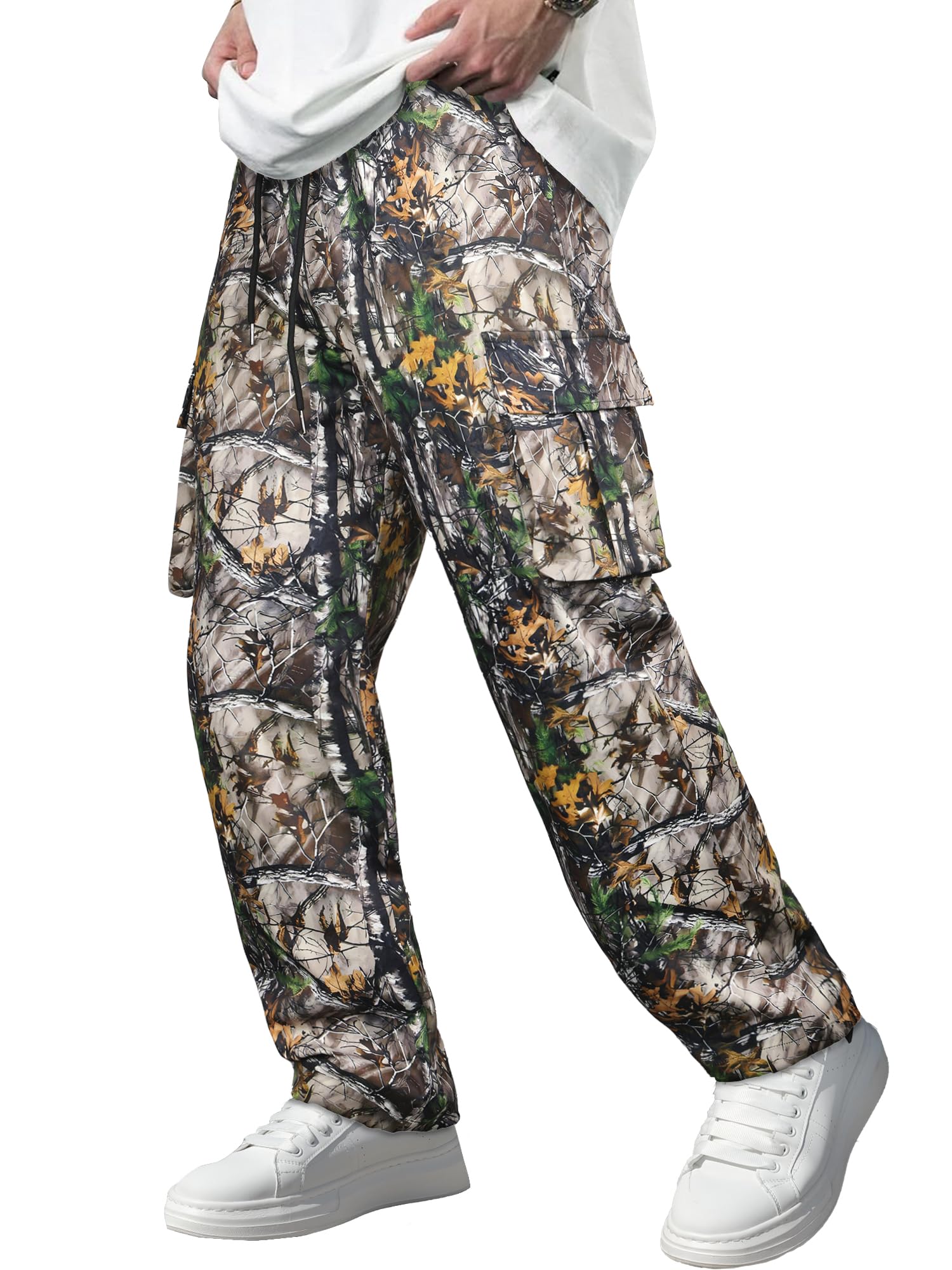 Men's Casual Cargo Pants Tactical Work Pants with Pockets | Durable & breathable, workout joggers, stretch sweatpants, drawstring elastic waist, hiking, outdoor, running gallery image 18