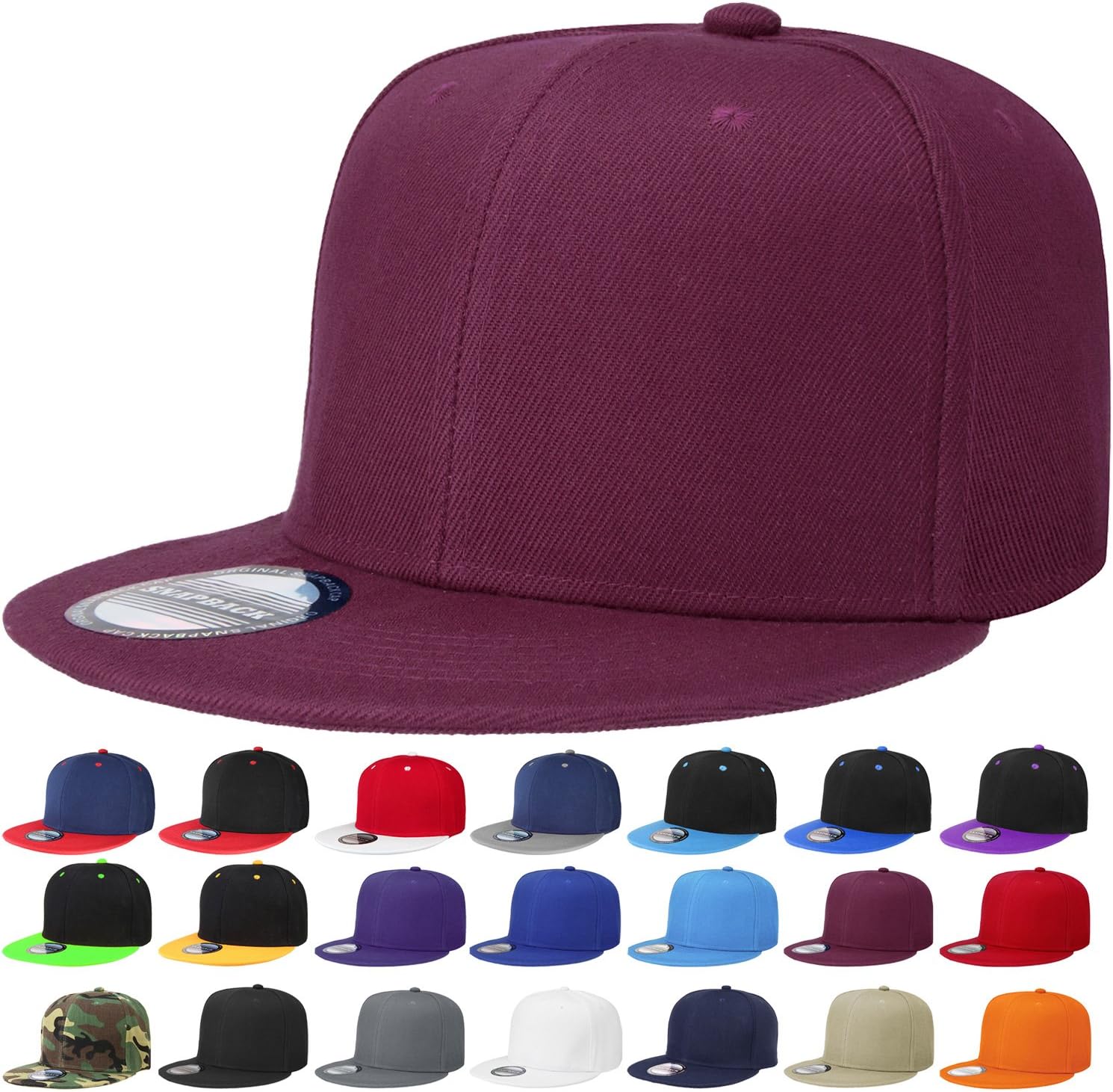 Aurora Base Classic Adjustable Snapback Hat Wine