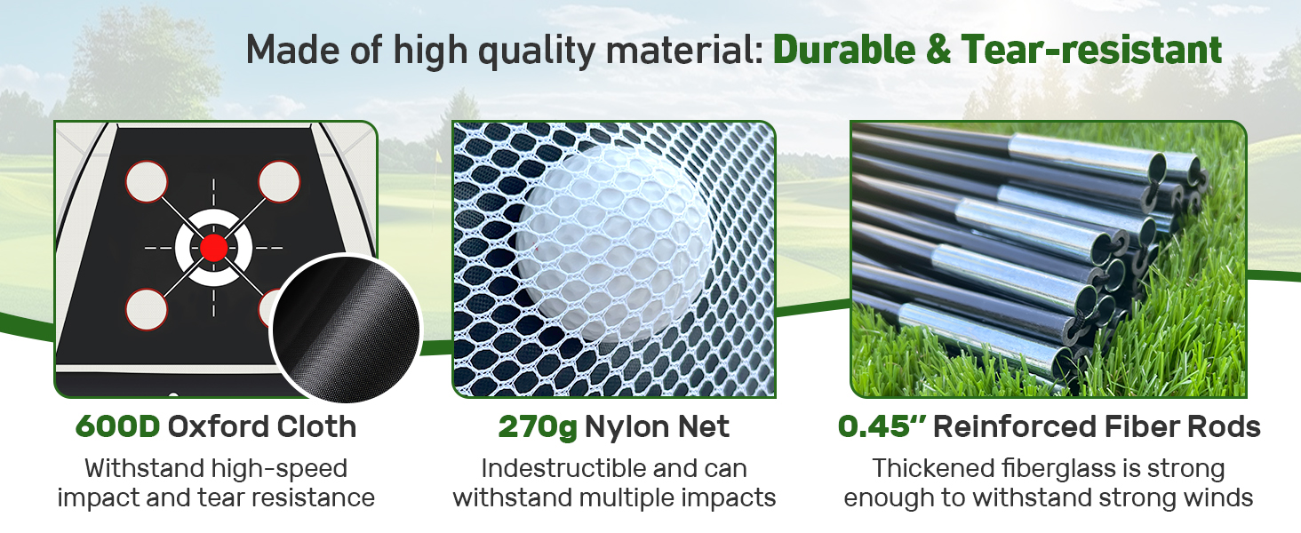 Golf Net, Golf Practice Net with Golf Mat, Golf Hitting Aid Nets for Backyard Chipping Training