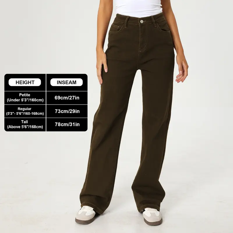 Aurora Base Women's High-Waist Stretch Wide-Leg Jeans - Petite, Regular & Tall media image 11