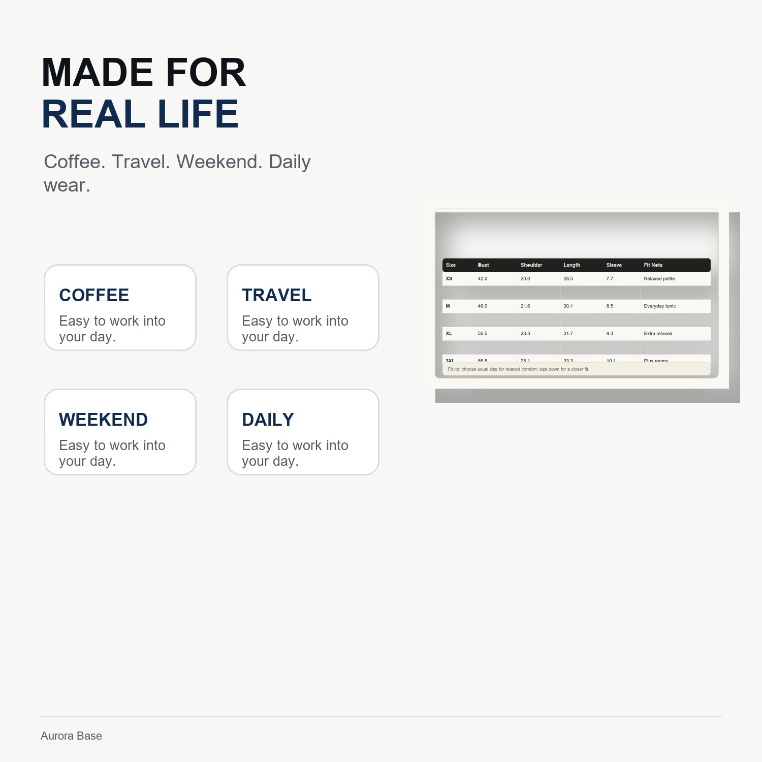 Aurora Base Women's Oversized Tunic T-Shirt - XS-3XL lifestyle detail image