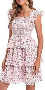 Women's Summer Casual Dress Florals Buttons Down Ruched Sweetheart Neck Sleeveless Midi Sundress