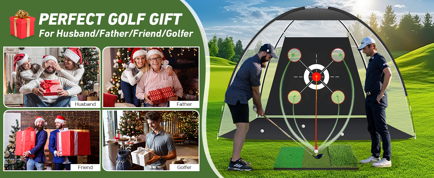 Golf Net, Golf Practice Net with Golf Mat, Golf Hitting Aid Nets for Backyard Chipping Training