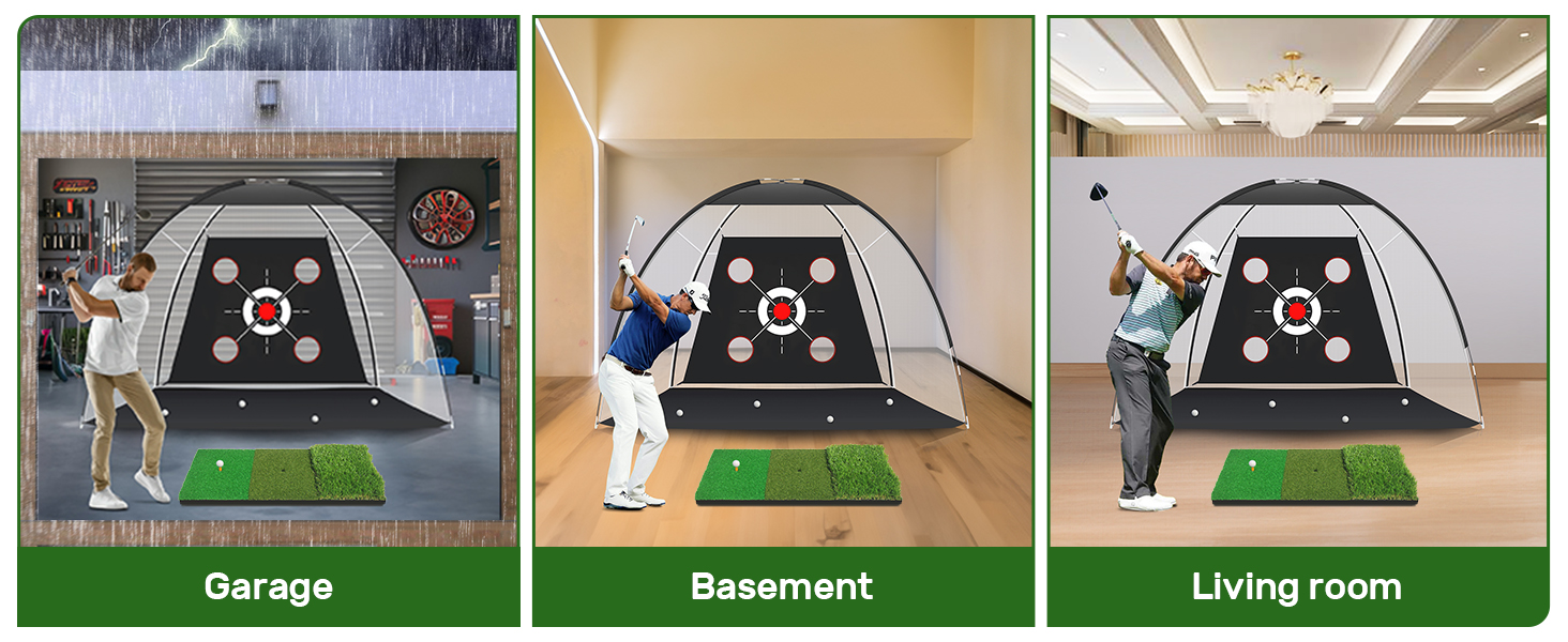Golf Net, Golf Practice Net with Golf Mat, Golf Hitting Aid Nets for Backyard Chipping Training