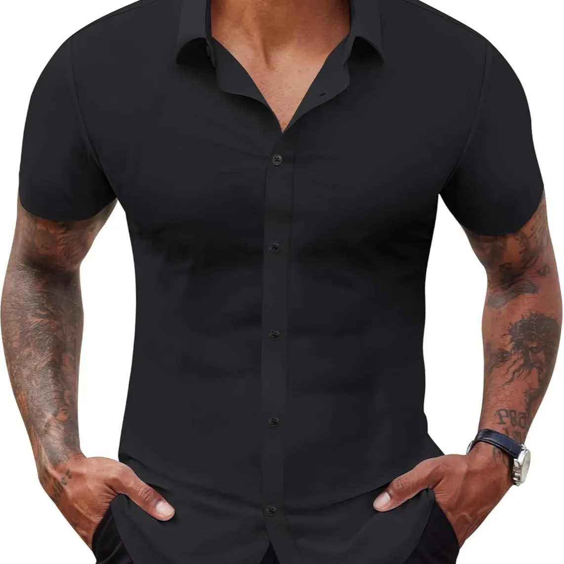Men's Body Sculpting Stretch Short Sleeve Shirt product image 9